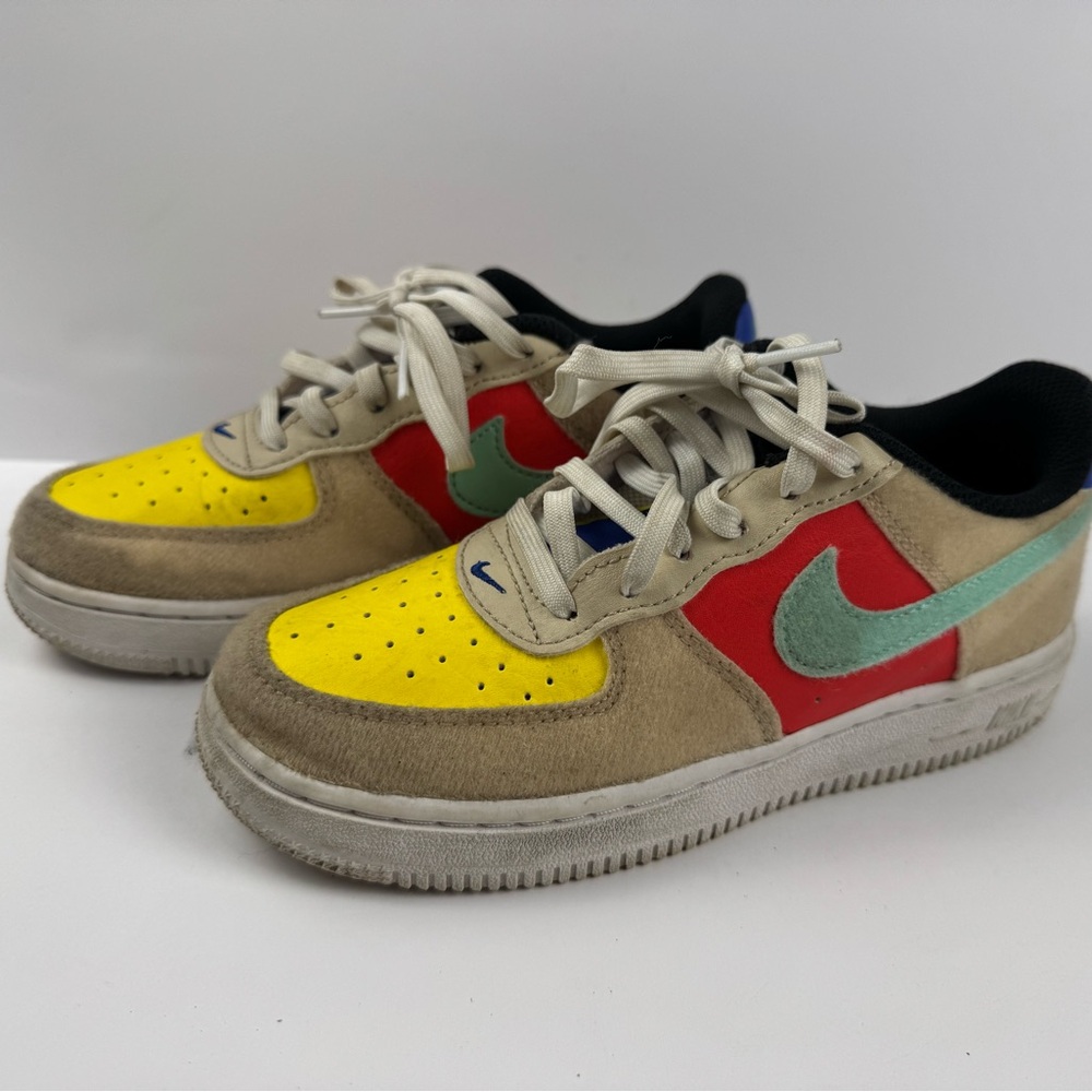 Nike Air Force 1 Low GS multi-color Velcro sneakers size 2